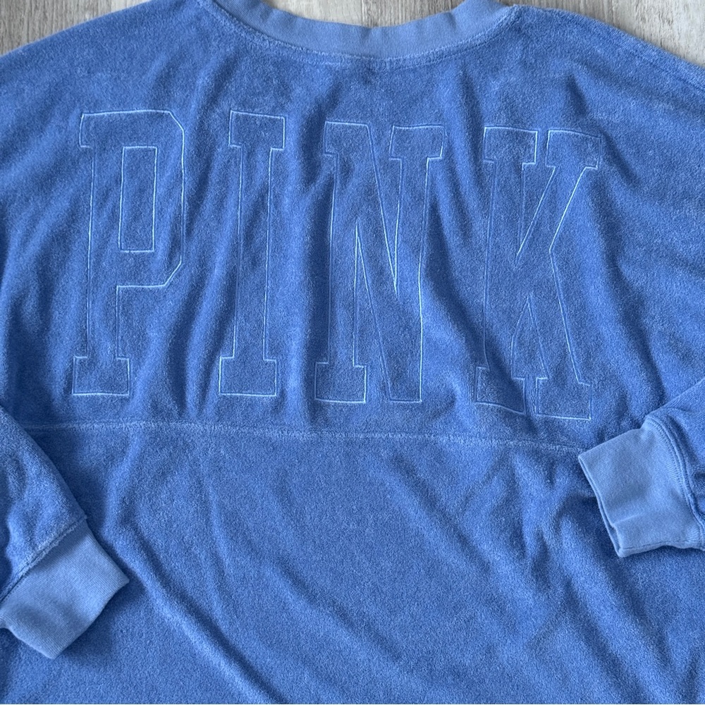 Victoria's Secret PINK Varsity Terry V Neck Sweatshirts - Picture 14 of 16